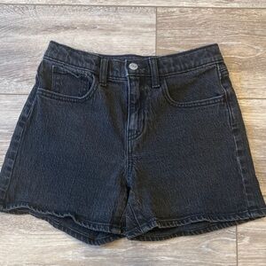 Classic High-Rise Black Denim Girl’s Shorts